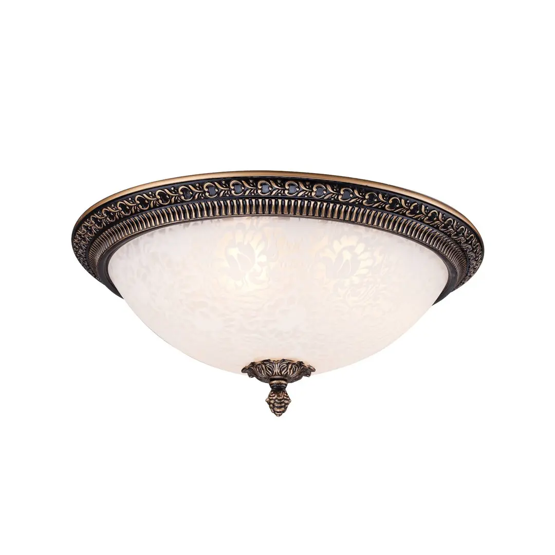 Maytoni Deckenlampe Pascal, bronze antik Ø 37 cm Glas/Metall