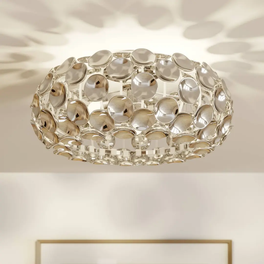 Lindby Deckenlampe Reza, Ø 48 cm, chromfarben, E14