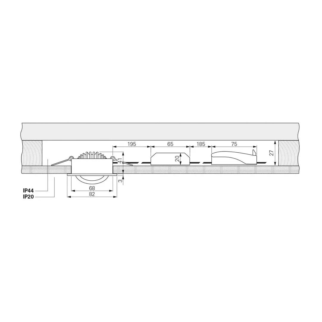 Deko-Light LED-Deckeneinbauleuchte Dione, IP44, weiß, dim to warm