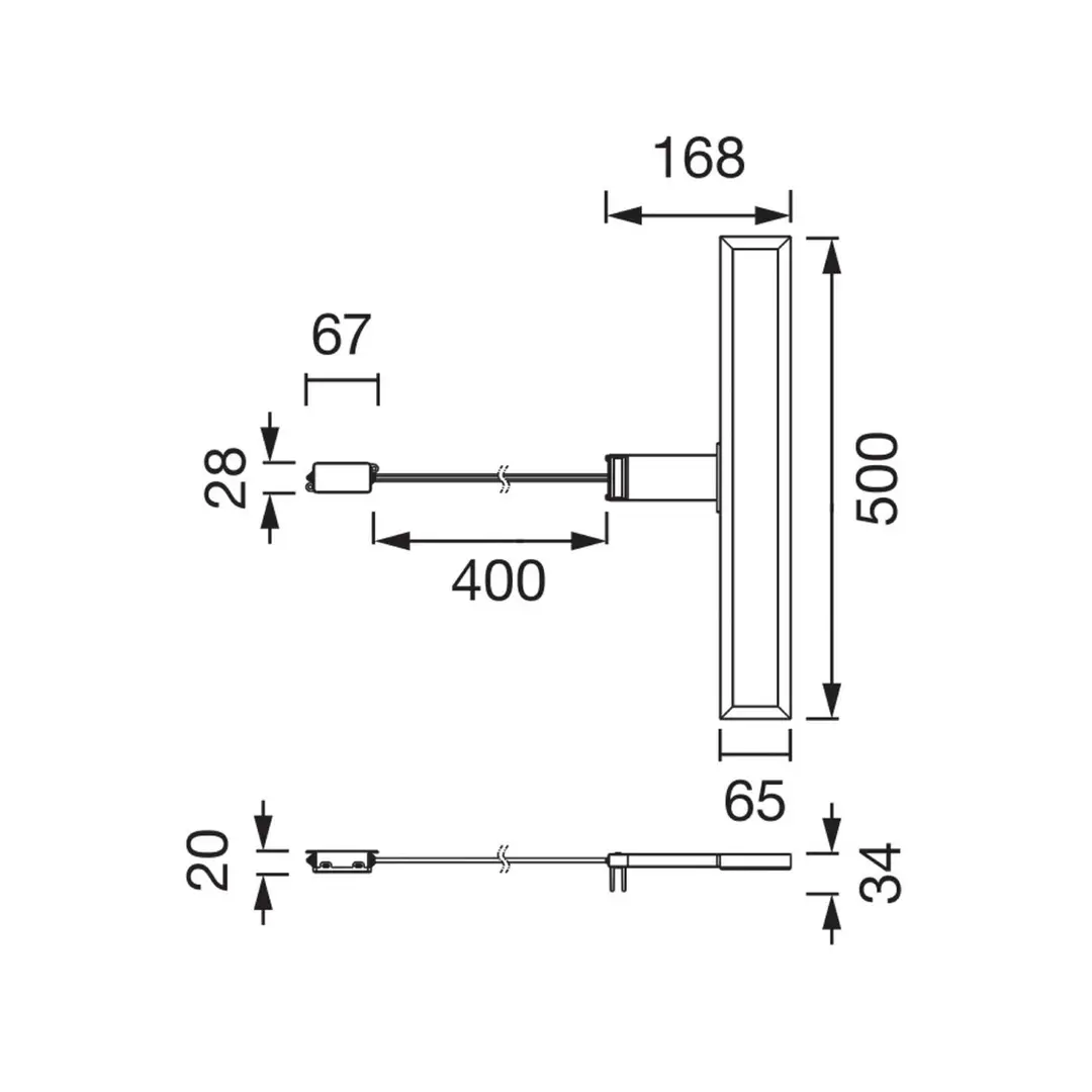 OSRAM LED-Spiegellampe Orbis Saturn, chrom Breite 50 cm IP44