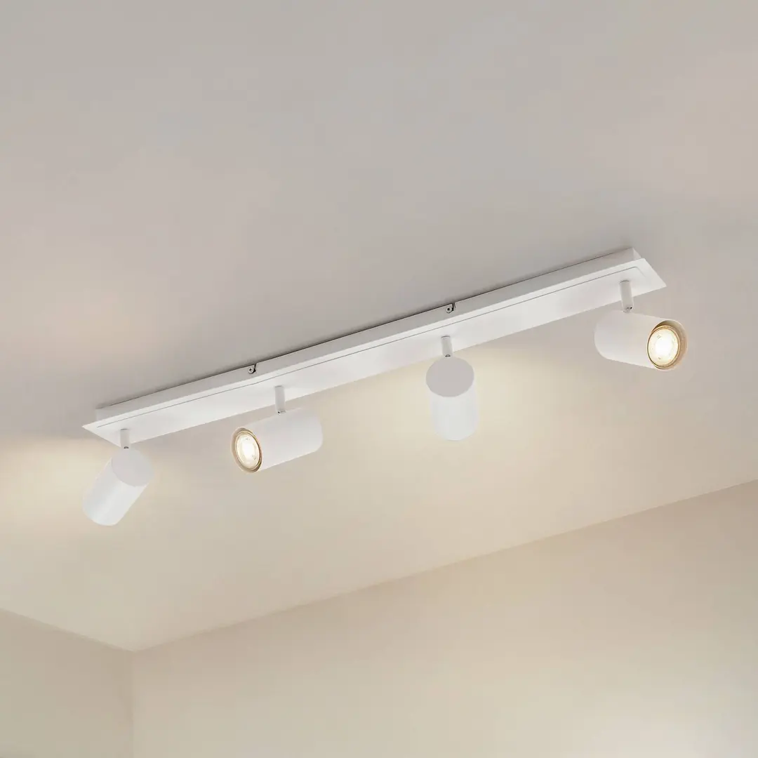 Lindby Deckenstrahler Joffrey, 80 cm, weiß, 4-flg., GU10