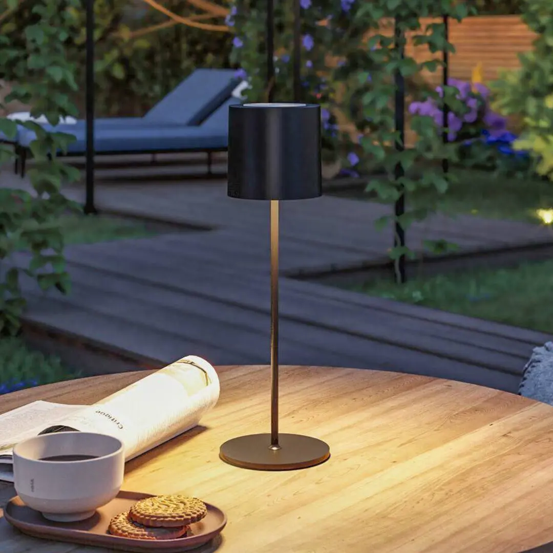 Paulmann LED-Akku-Tischlampe Tuni, schwarz, Kunststoff, IP44