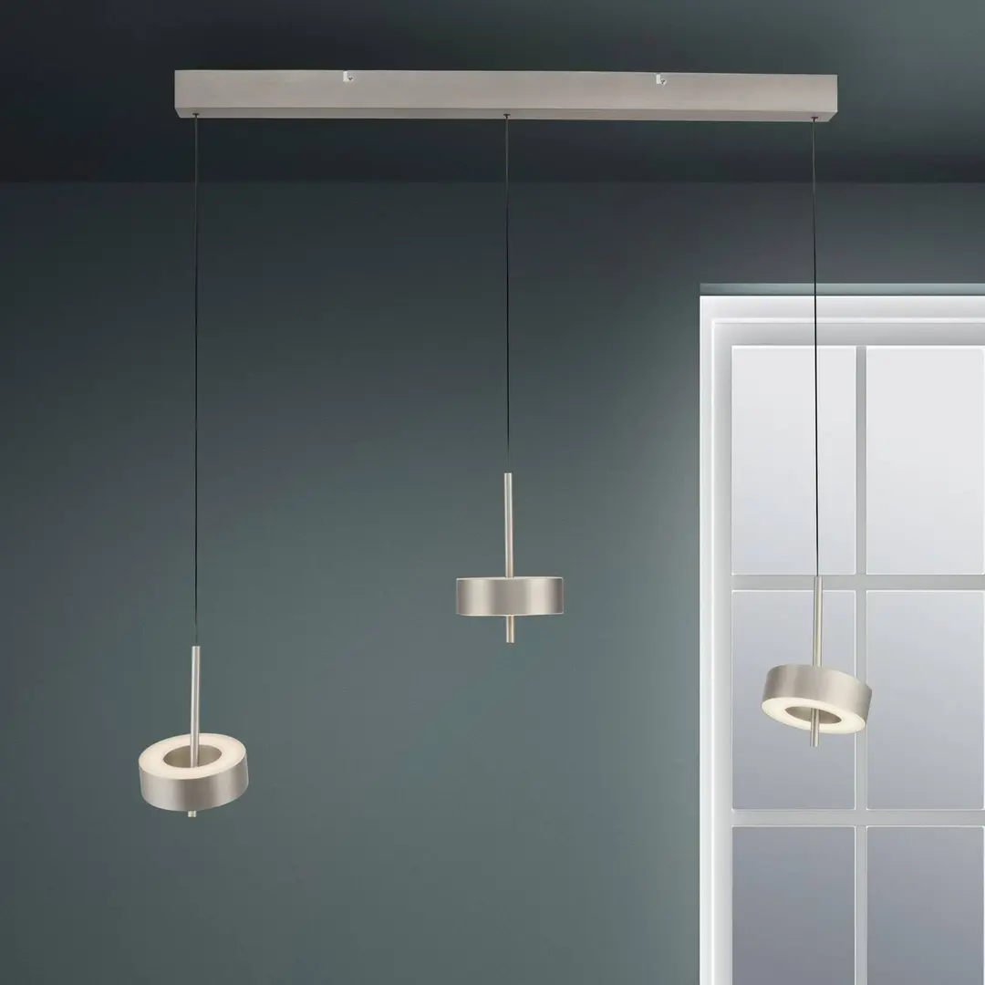 Q-Smart-Home Paul Neuhaus Smart-LED-Hängelampe Q-Rotate, aluminium 3-flg.