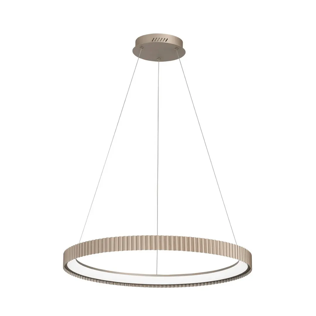 Luce Ambiente Design LED-Pendellampe Niike, goldfarben, Ø 70 cm, Metall, CCT