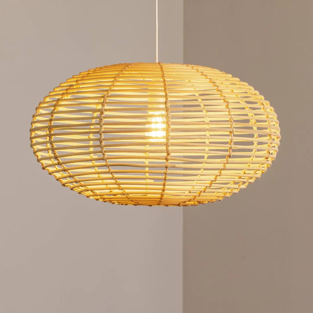 Nowodvorski Lighting Hängeleuchte RATTAN, Ø 60 cm, naturbraun, Rattan, E27