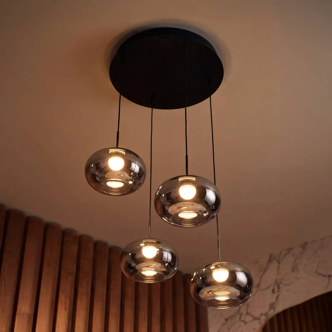 OSRAM LED-Hängelampe Decor Satellite grau Ø 56 cm 4-flg. CCT