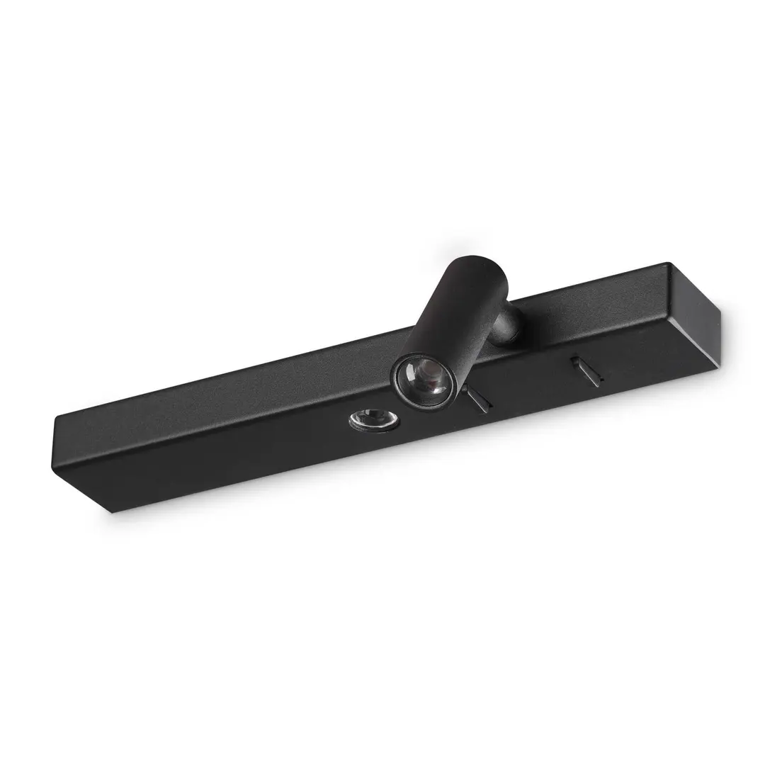 Ideal Lux LED-Wandlampe Bonne Nuit 2, schwarz, Breite 22 cm