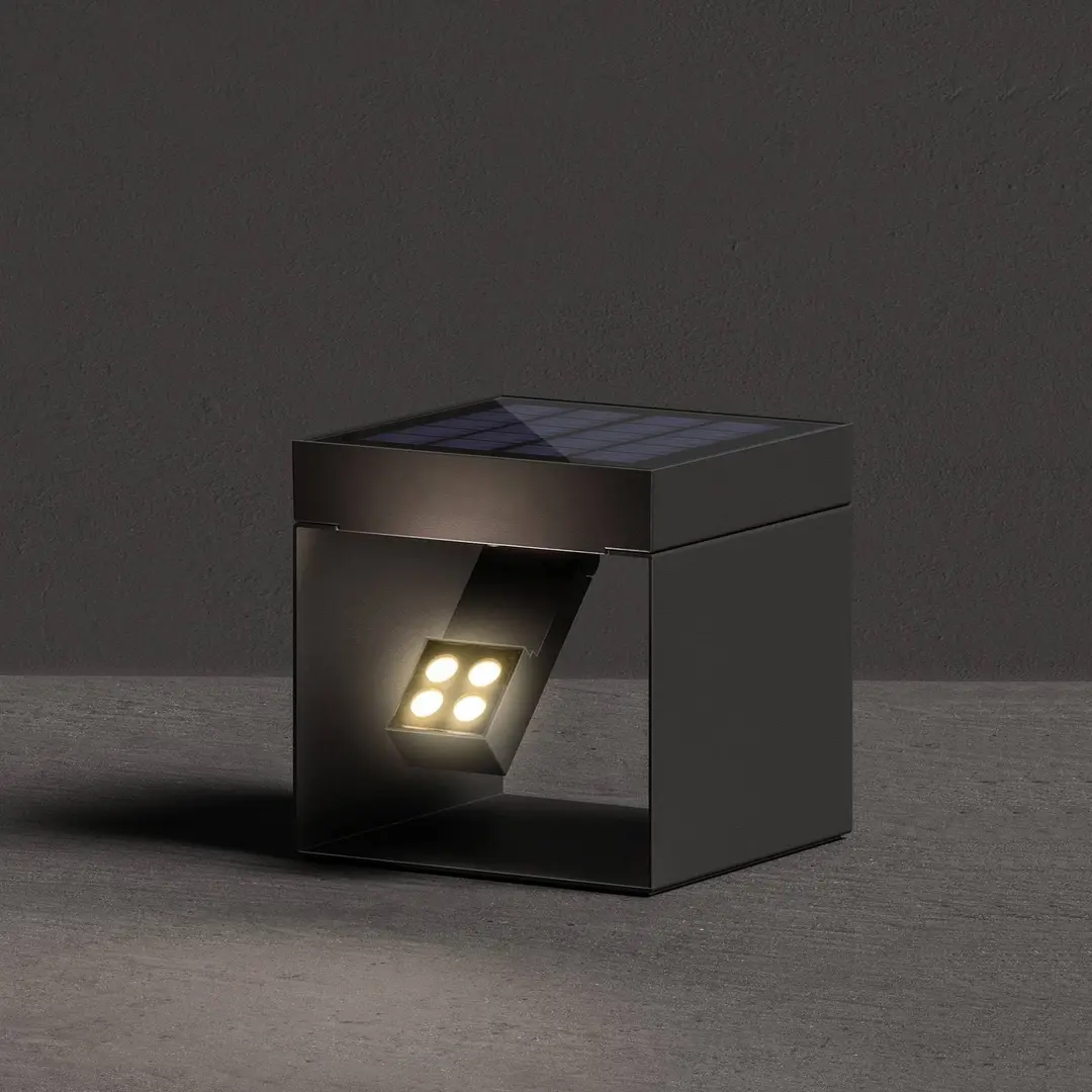KLEWE LED-Solar-Gartenstrahler Alea anthrazit 15 x 15cm IP65