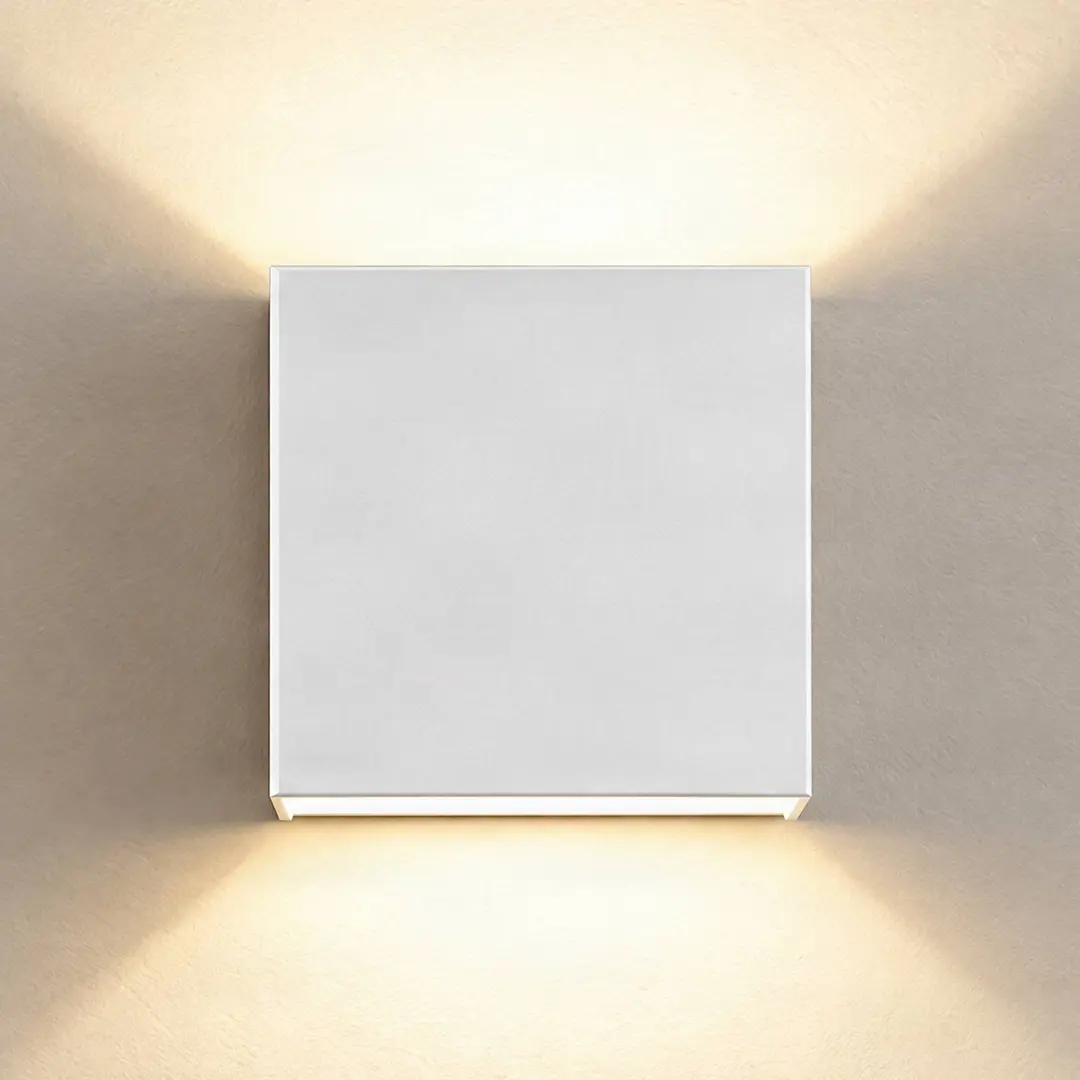 Lindby LED-Wandleuchte Anneke, weiß, Gips, 13 cm, up/down