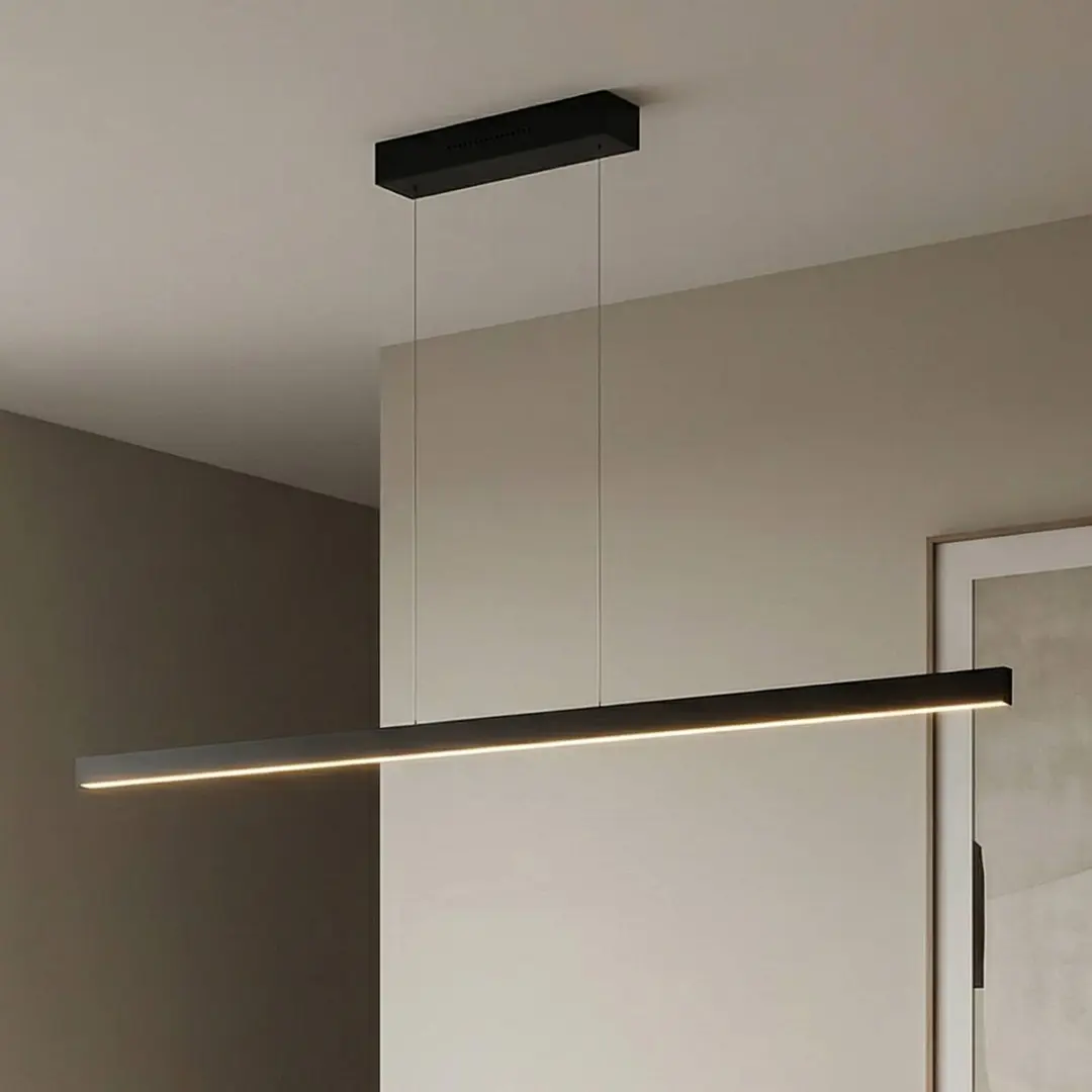 Knapstein LED-Hängeleuchte Linda-132, schwarz, CCT, Gestensteuerung