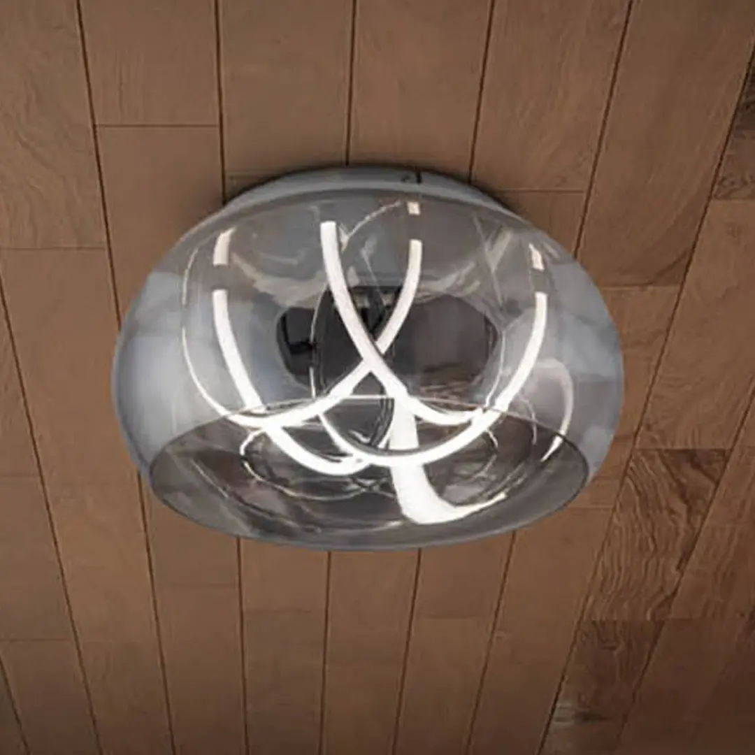 Naeve Leuchten LED-Deckenleuchte Malou, Glas, CCT, Fernbedienung
