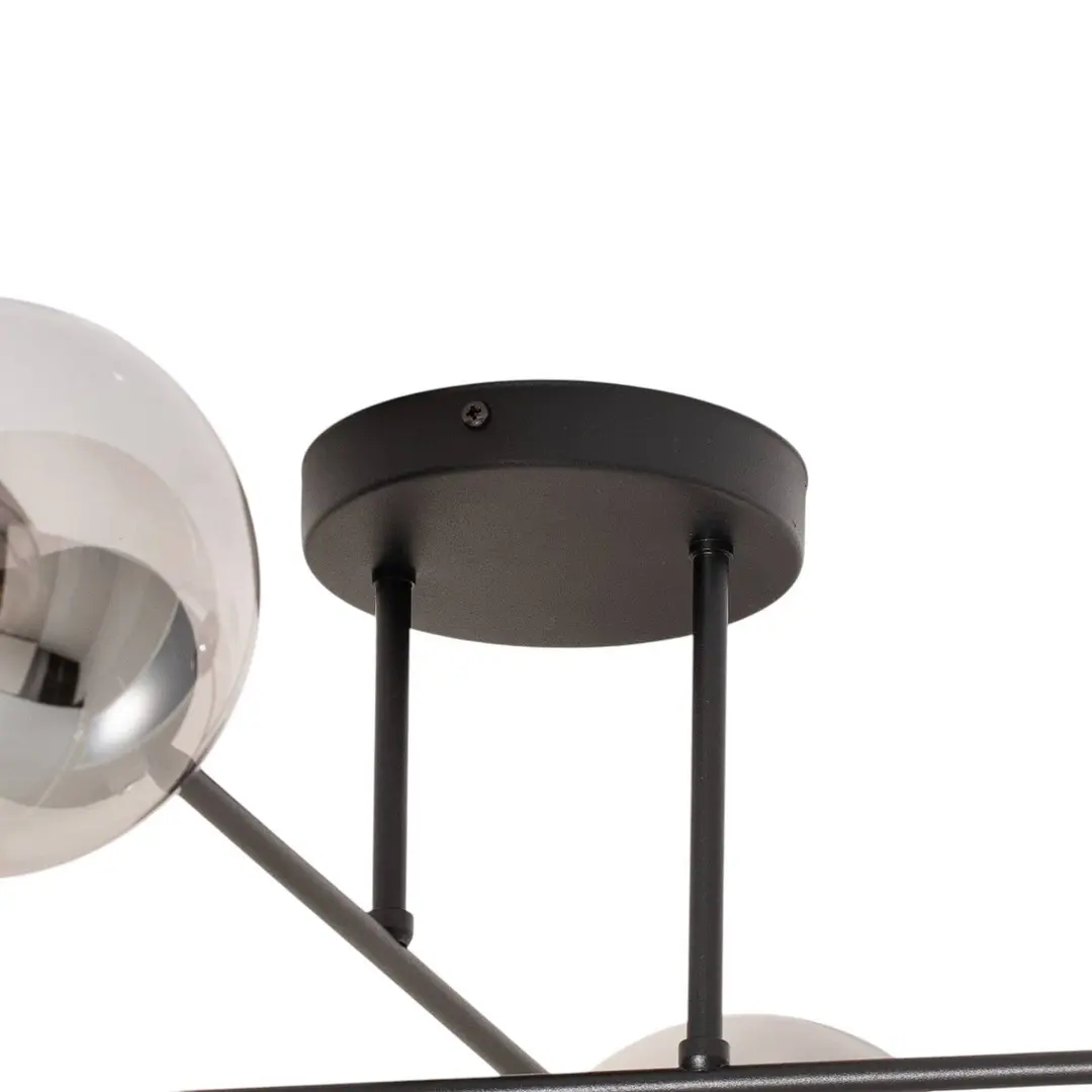 EMIBIG LIGHTING Deckenlampe Glassy, schwarz/grafit, 75 x 75 cm, 4-flg.