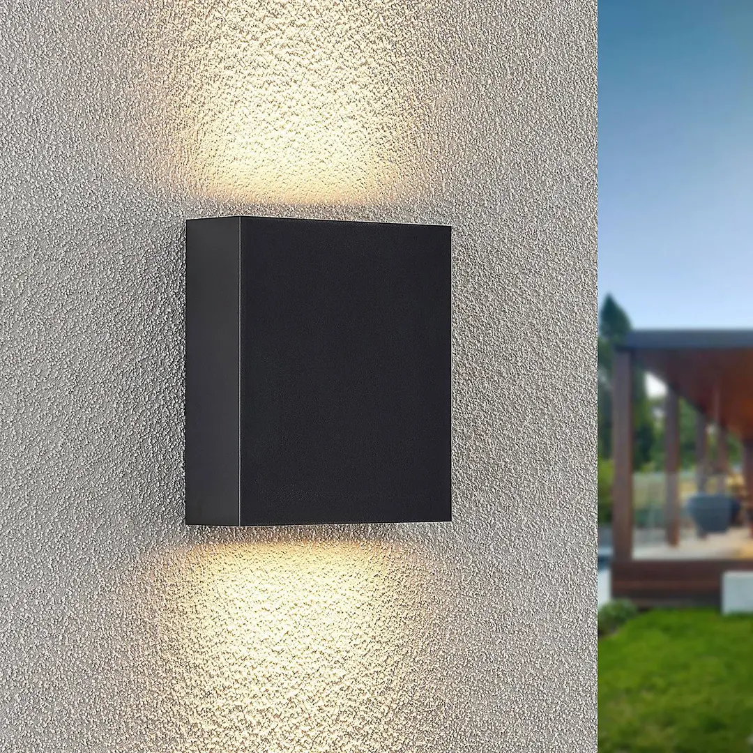 Lindby LED-Außenwandleuchte Ugar, 13cm, anthrazit, up/down