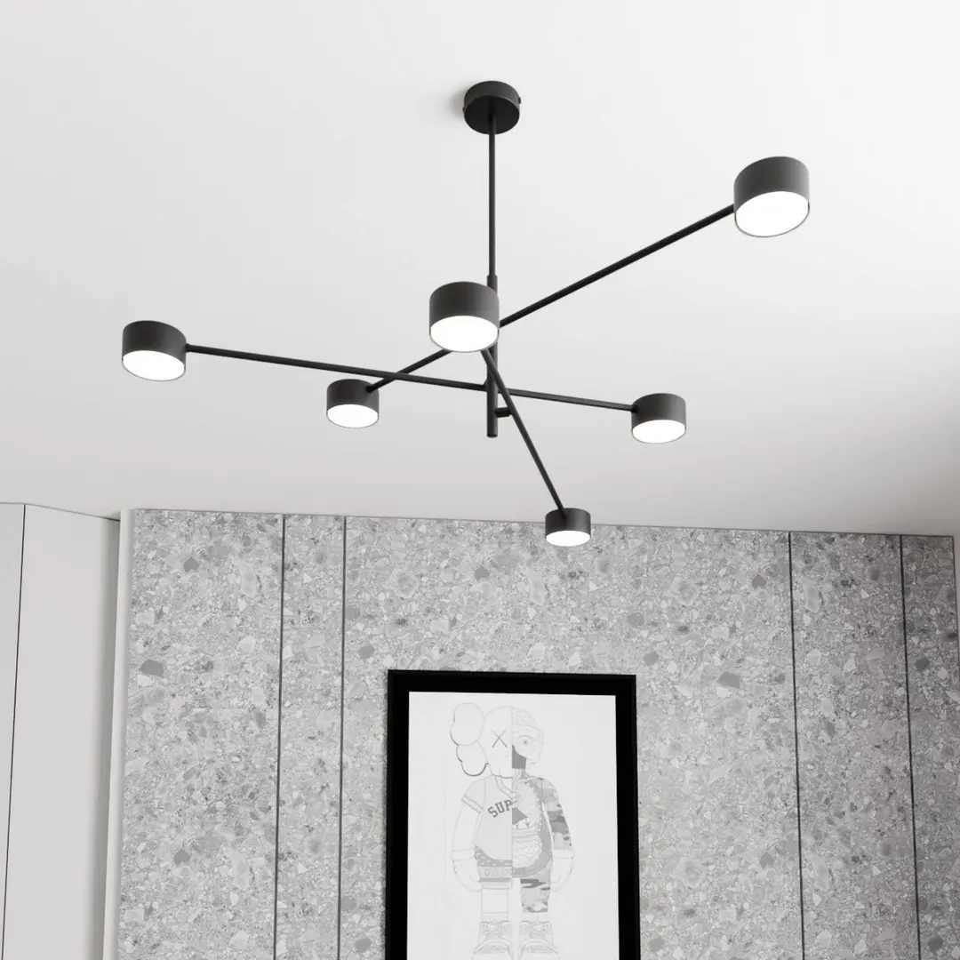 EMIBIG LIGHTING Pendellampe Natsu, Länge 84 cm, Metall, 6-flg.