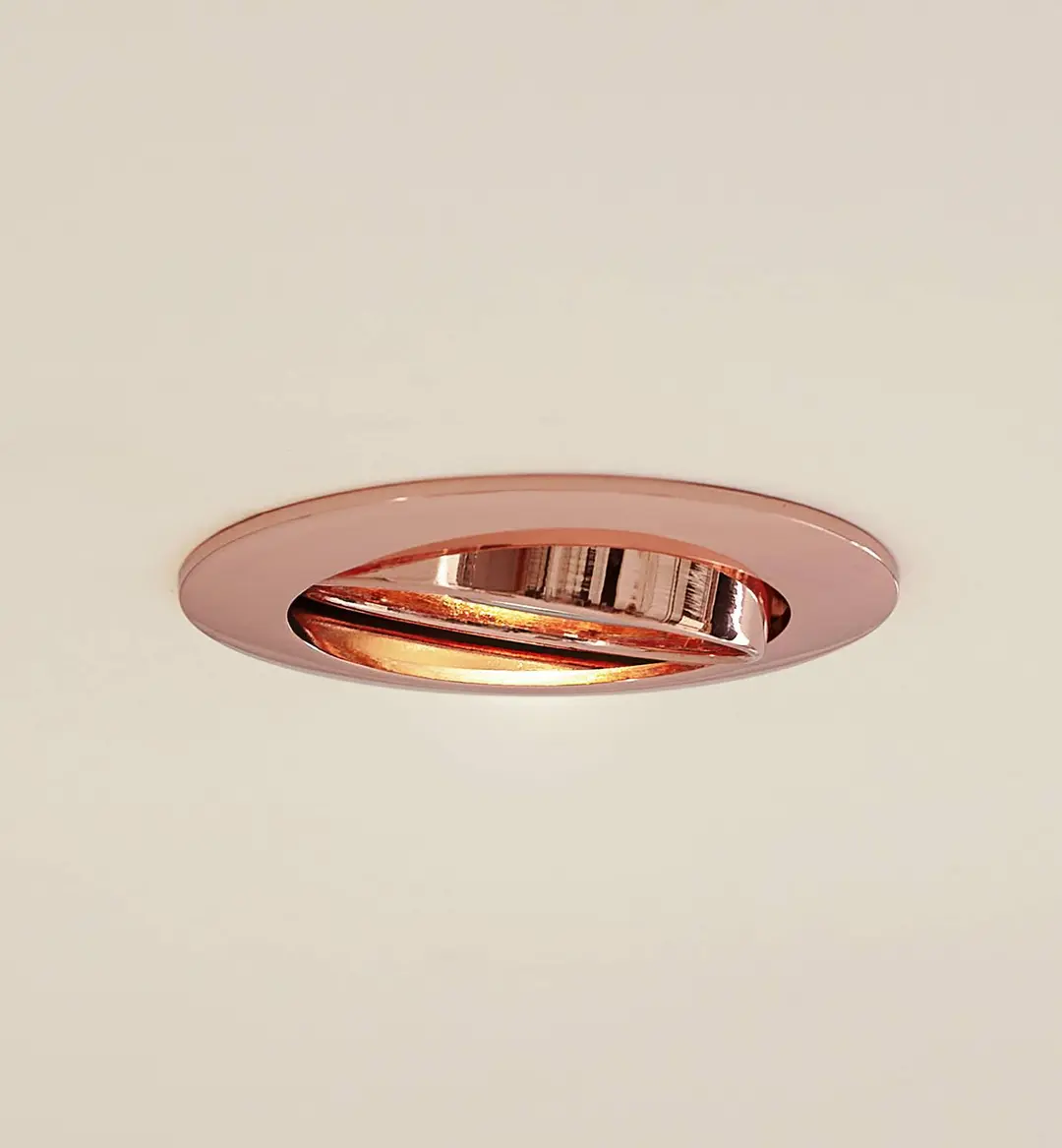 Prios Deckeneinbauleuchte Fibur, kupfer, Zink, Ø 8,2 cm