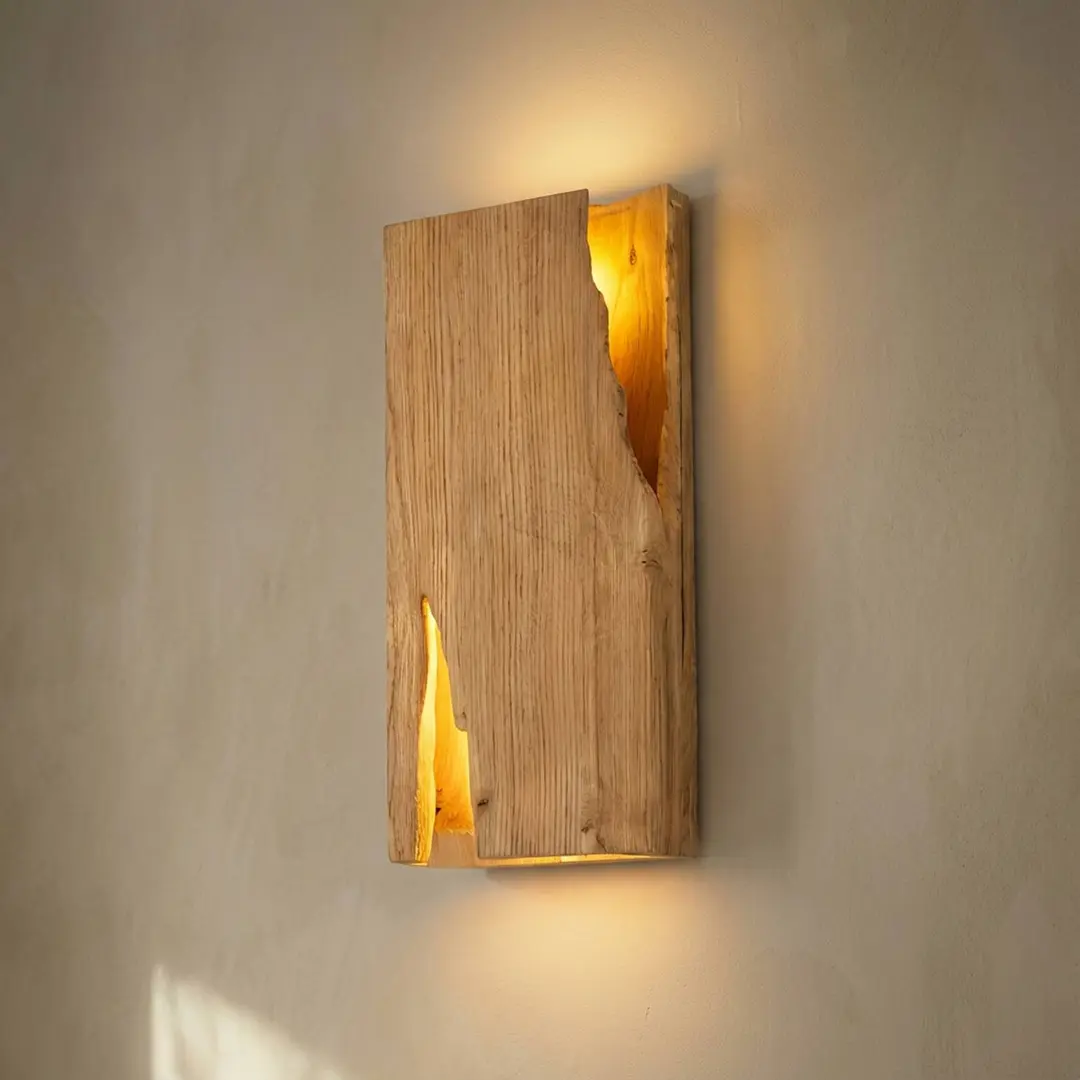 Lucande Wandleuchte Tarry, Holz, Breite 45 cm, 2 x E14