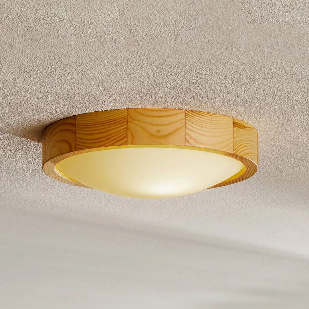 Lamkur Deckenlampe Zeus, kiefer, Holz, Ø 27 cm