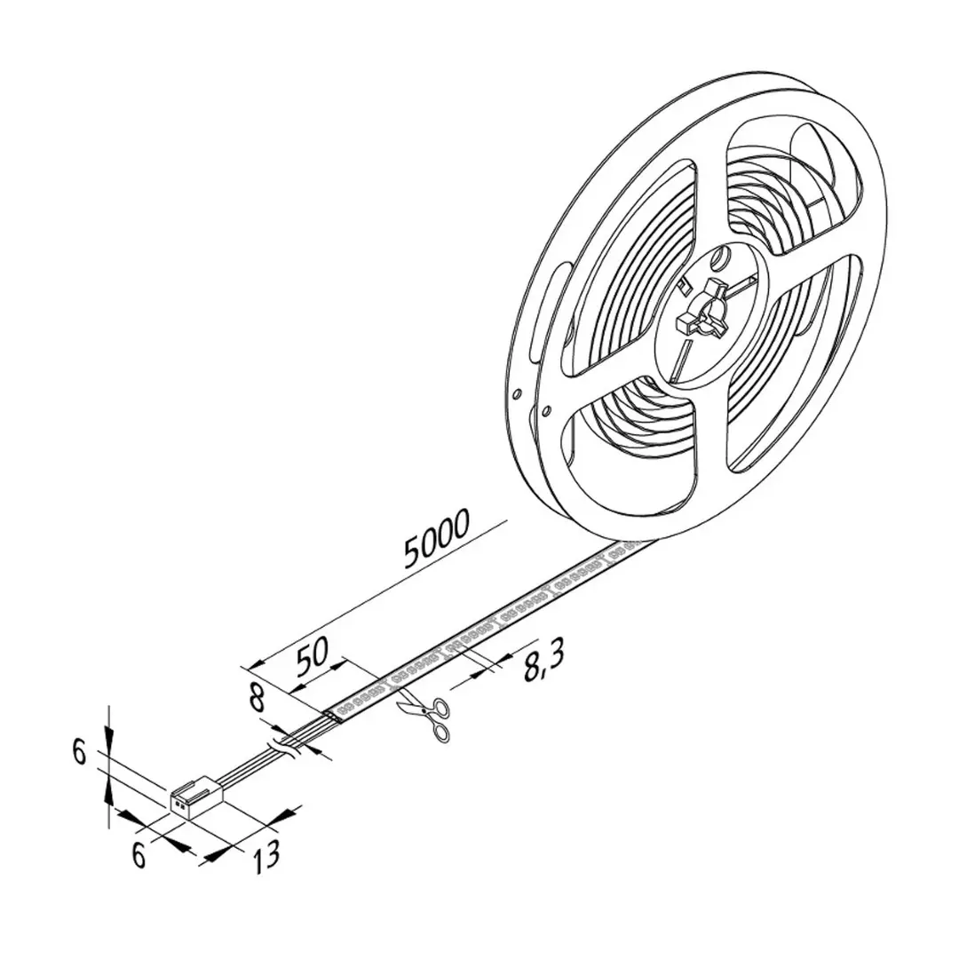 Hera LED-Strip Basic-Tape S, IP54, 3.000K, Länge 500cm
