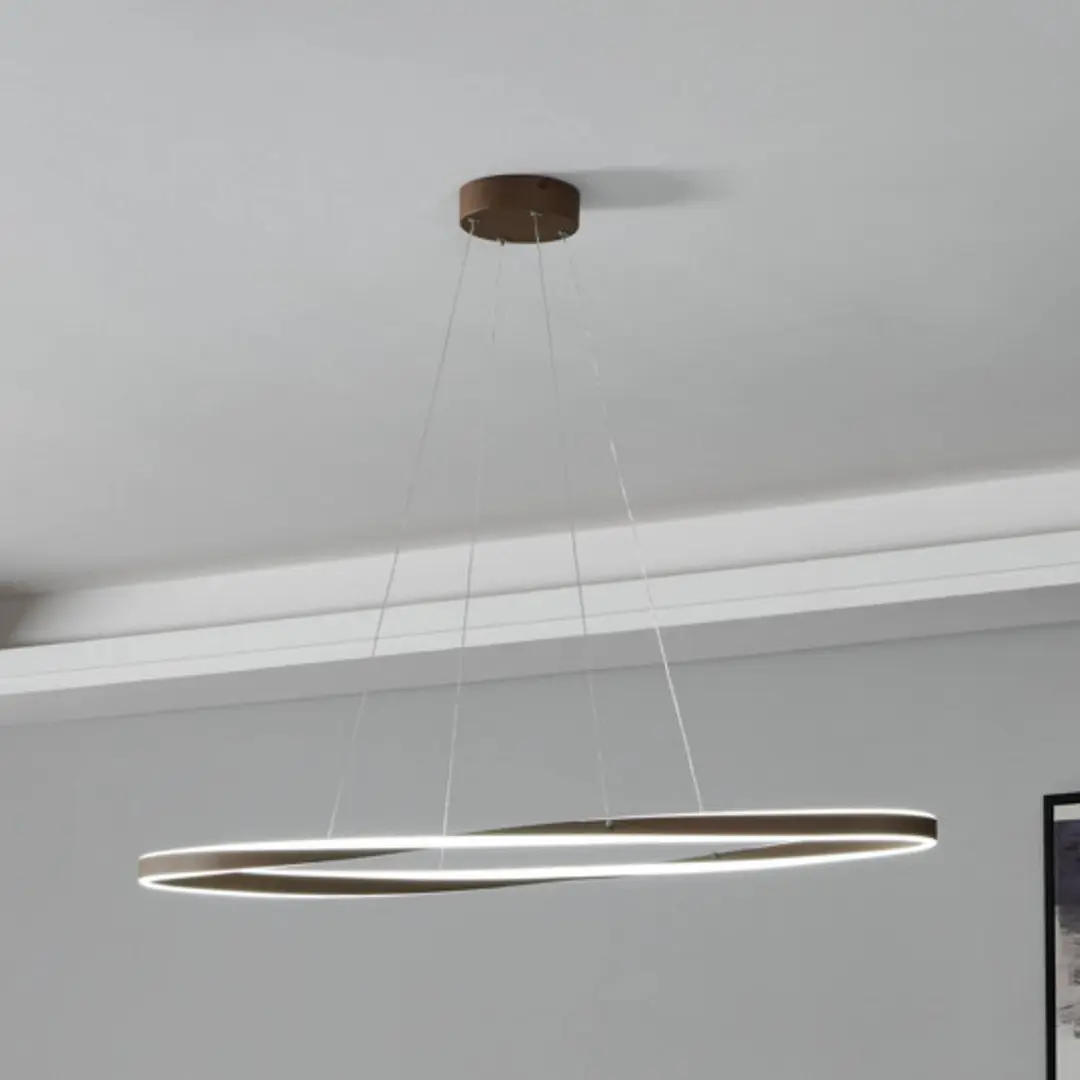 EGLO LED-Hängelampe CAMEROTA, bronze 111x38 cm Fernbedienung