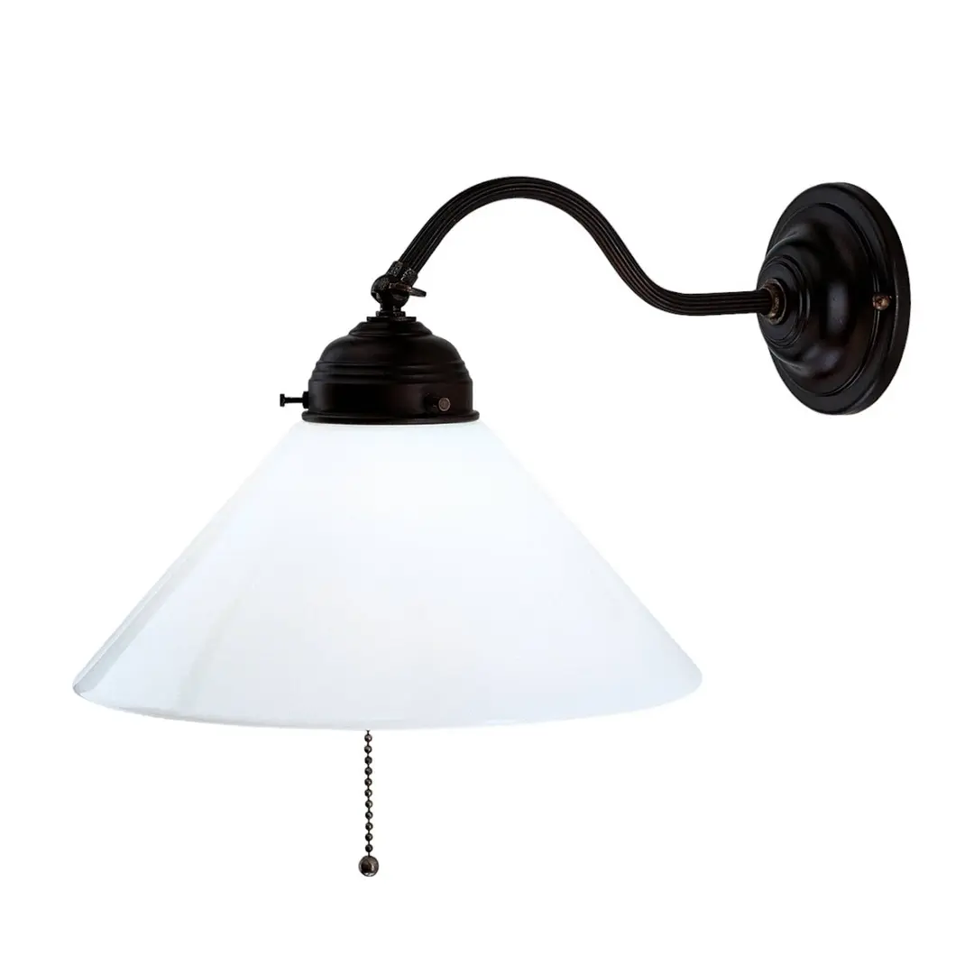 Berliner Messinglampen Wandleuchte ALFRED in antiker Optik