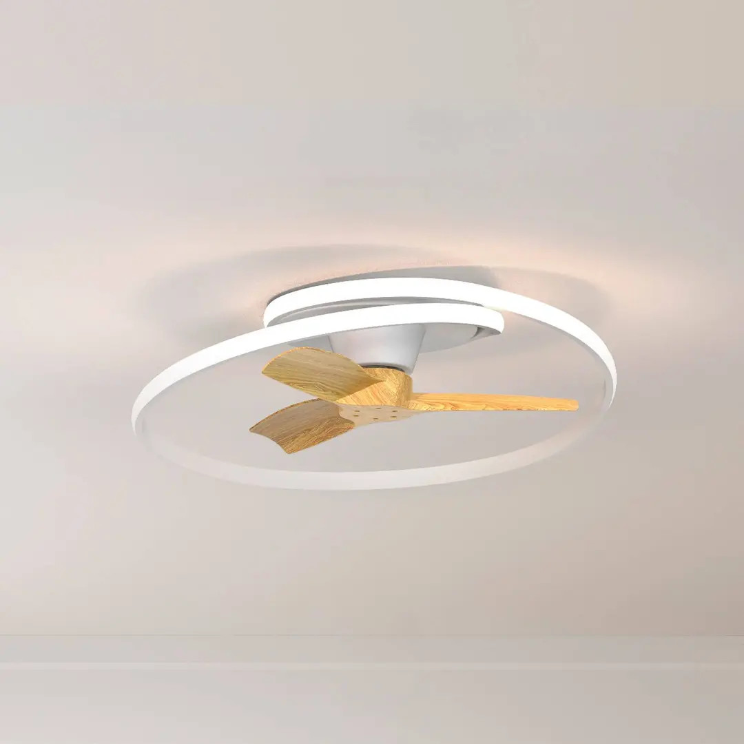 Mantra Iluminación LED-Deckenventilator Ocean weiß/holz DC leise Ø 78 cm CCT