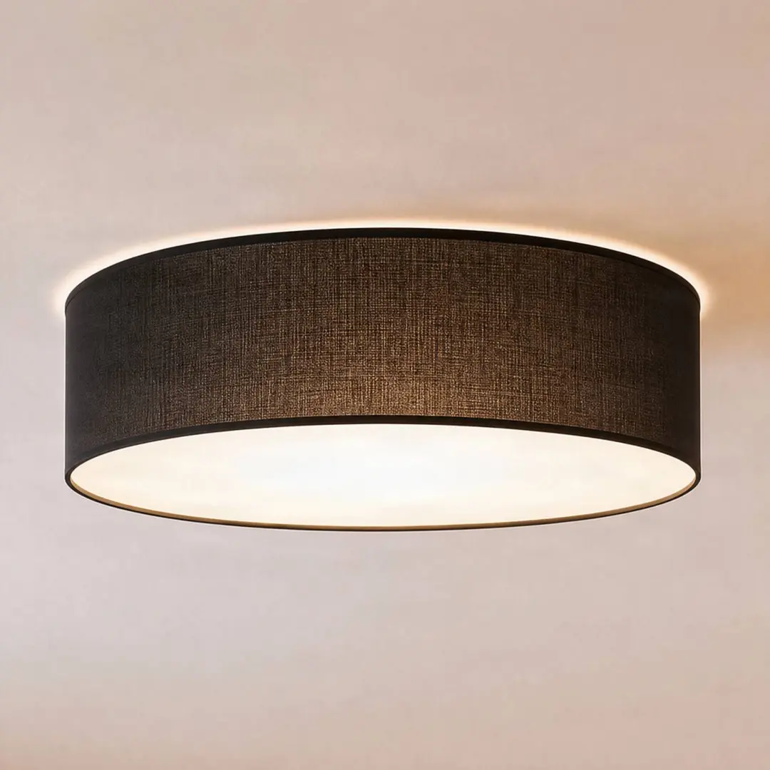 Milagro Lighting Deckenlampe Marshall, schwarz, Rattan, Ø 50 cm, E27