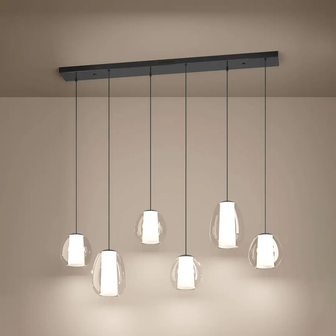 Stars of Light LED-Hängelampe Menorca nickel 143cm 6-flg CCT