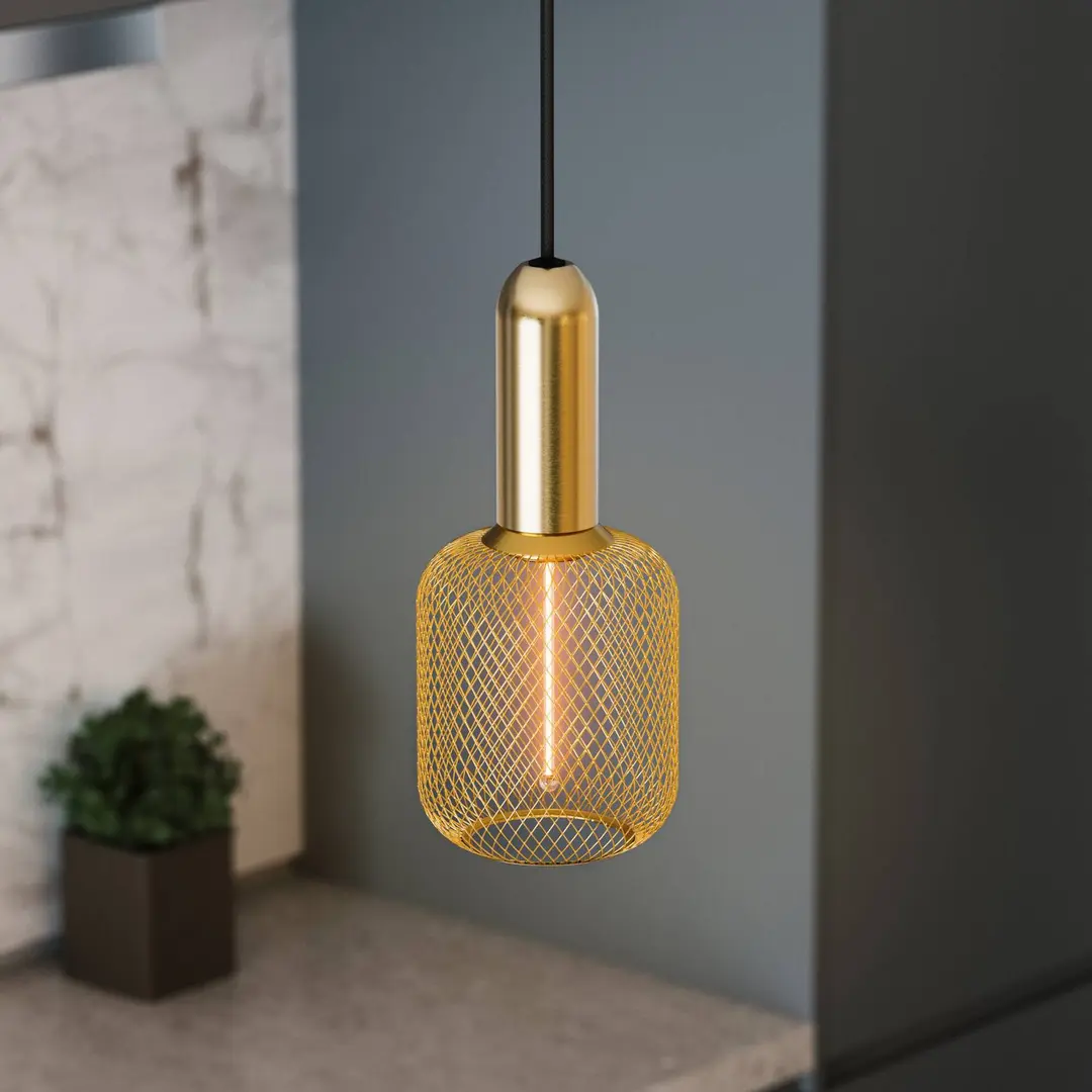 OSRAM Hängeleuchte VINTAGE 1906 ROUND, gold, Metall, Ø 10 cm