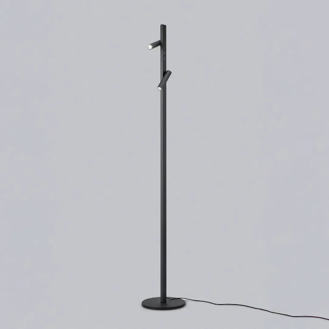Helestra Coni LED-Stehlampe 2 Spots 160cm schwarz