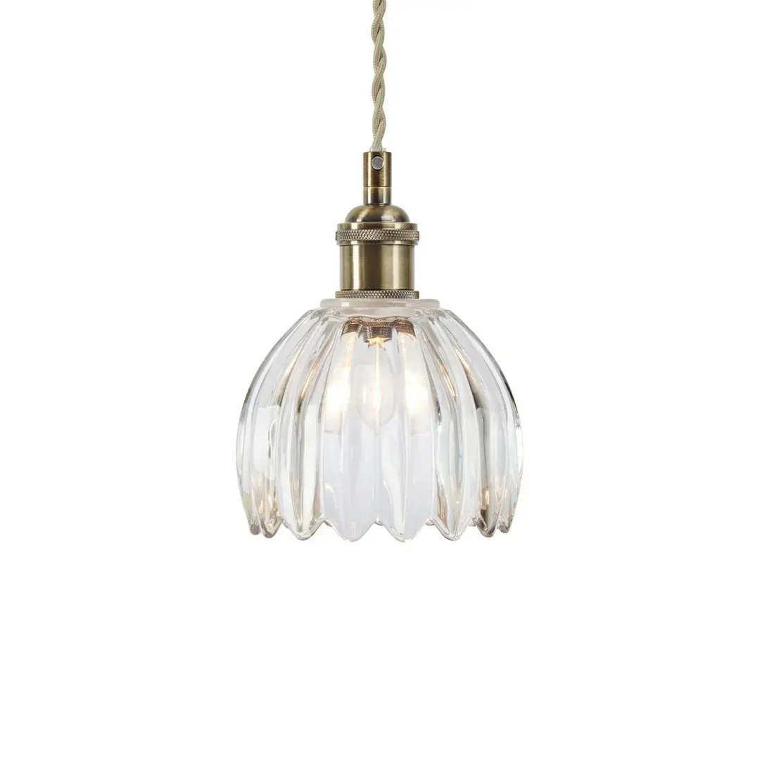 Markslöjd Hängeleuchte Gota, altmessing/klar, Glas, Ø 13 cm, Stecker