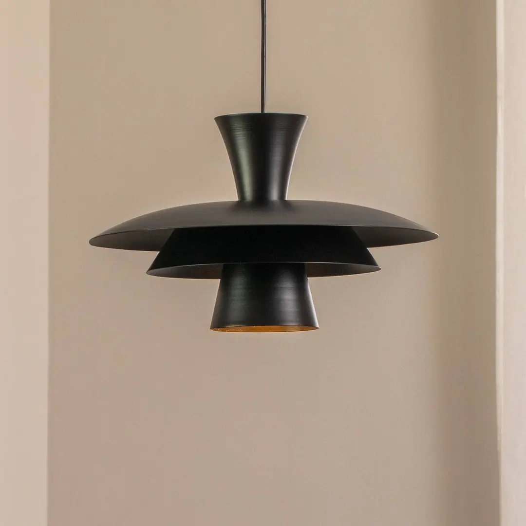 Luminex Hängeleuchte Plato, schwarz, Metall, Ø 38 cm, E27