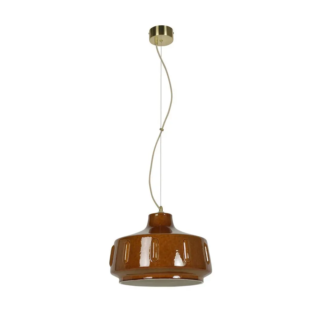 MARKET SET Pendellampe Jimmy, Ø 38 cm, braun, Keramik
