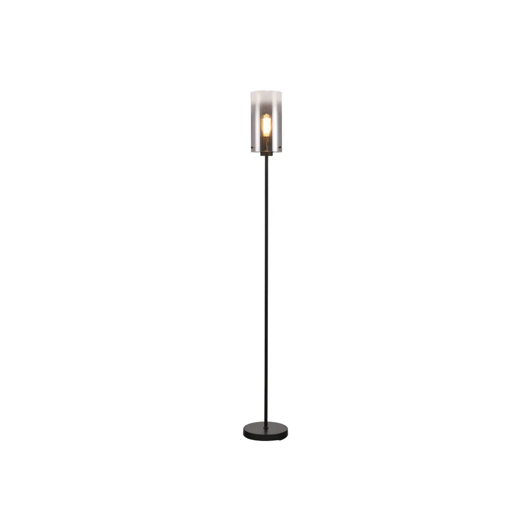 Freelight Stehlampe Ventotto, schwarz/rauch, Höhe 165 cm, Metall/Glas