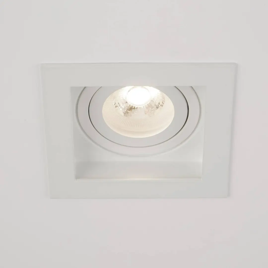 Searchlight Einbauleuchte Grid One, weiß, 10 x 10 cm, Aluminium, GU10