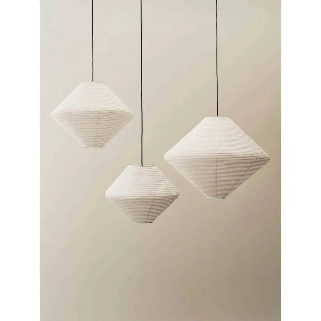 HAY Lampenschirm Diamond, Ø50 cm, weiß, Papier/Bambus