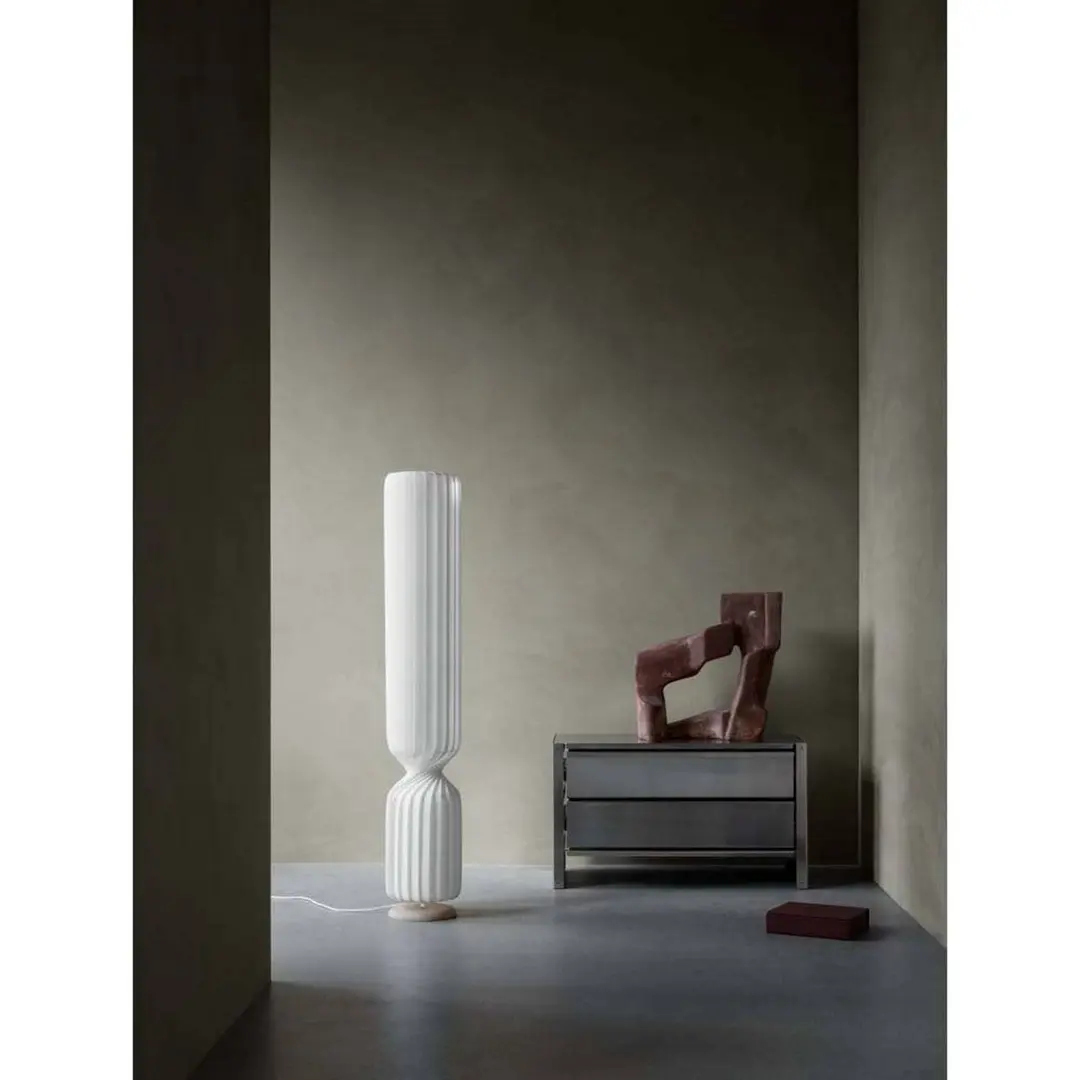 Tom Rossau Stehleuchte TR41, weiß, Kunststoff, 147 cm, E27