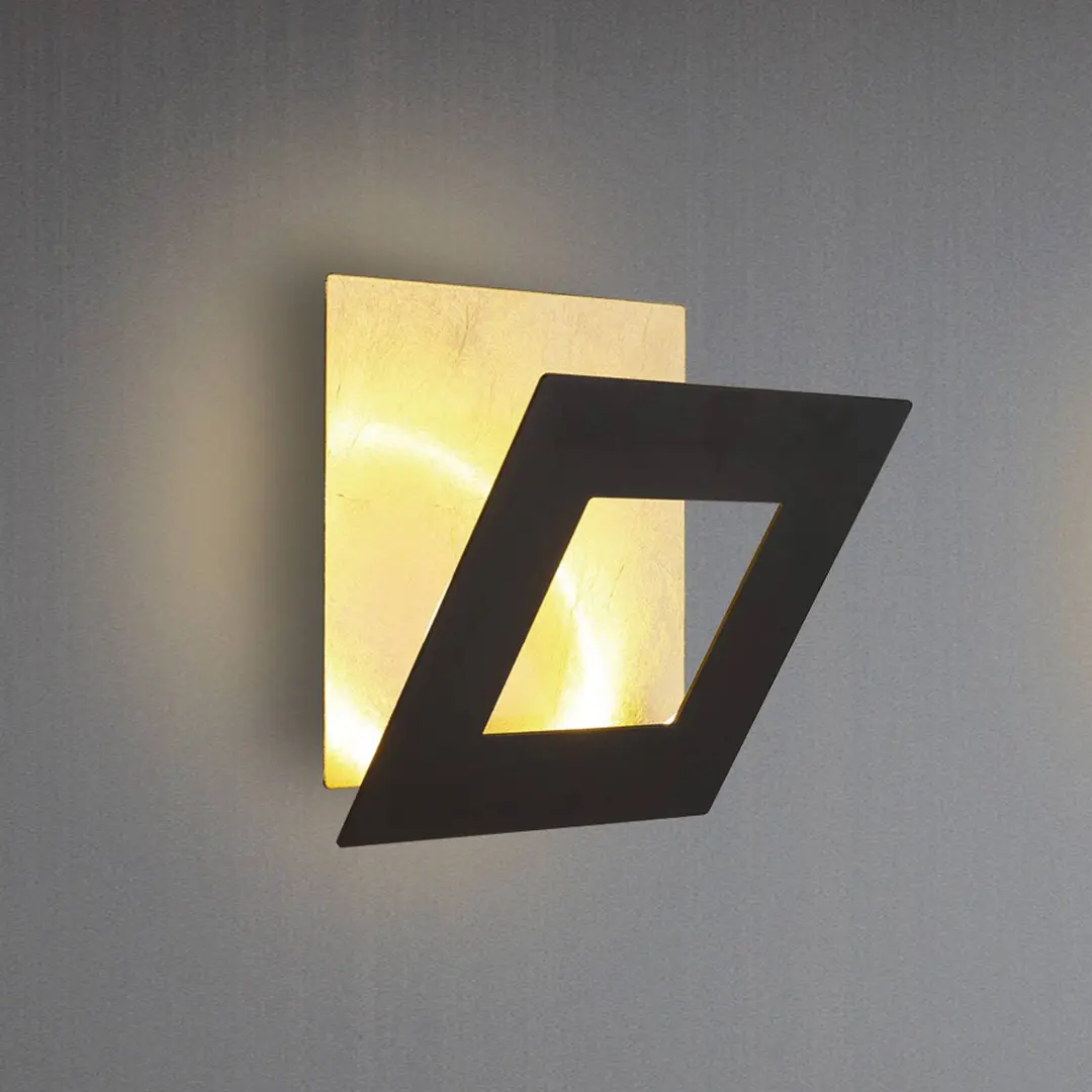 Mantra Iluminación LED-Wandleuchte Dalia, schwarz/gold, 22 x 22 cm, Aluminium