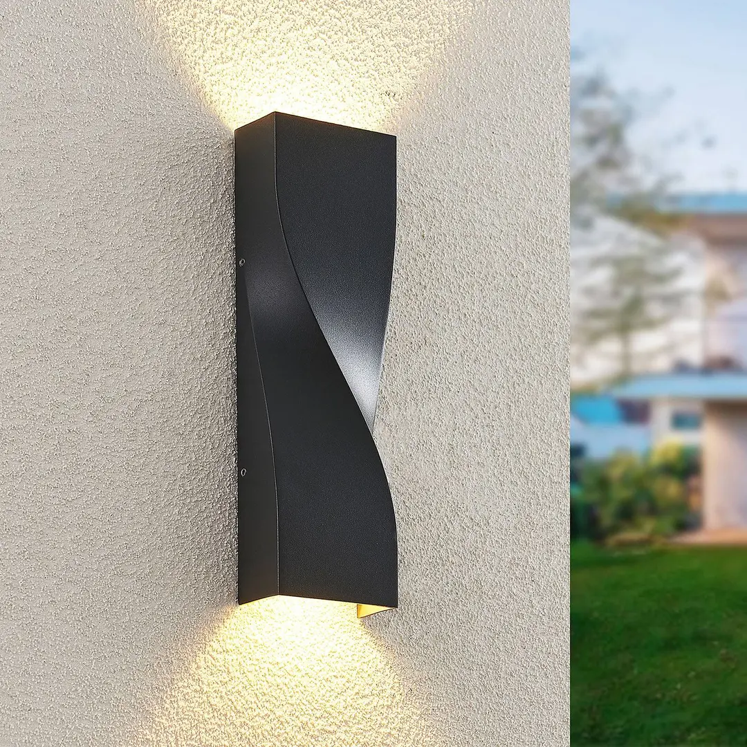 Lucande LED-Außenwandlampe Tibelya, anthrazit, 26cm, up/down