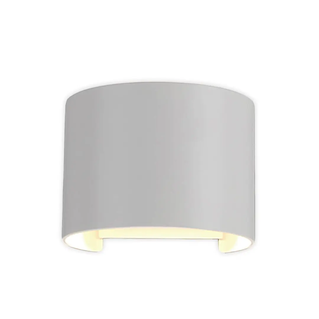 Mantra Iluminación LED-Außenwandleuchte Davos rund, weiß, dimmbar, Aluminium