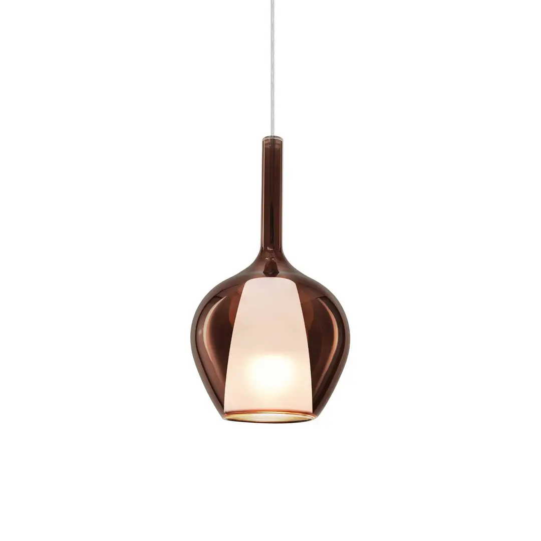 Ideal Lux Pendellampe Kalique 1, kupferfarben, Ø 18 cm