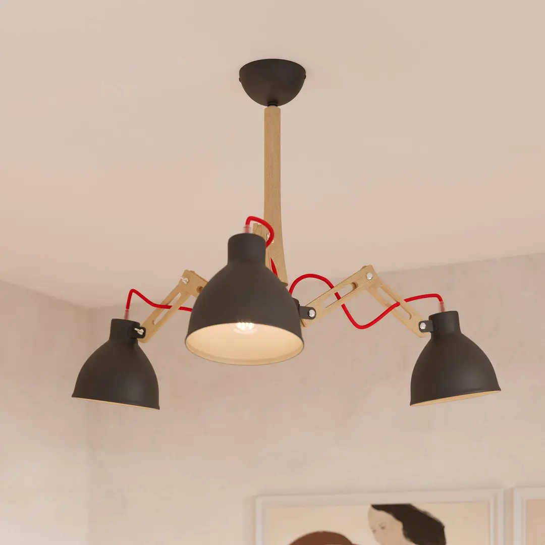 Lamkur Deckenlampe Skansen 3-flammig verstellbar, schwarz