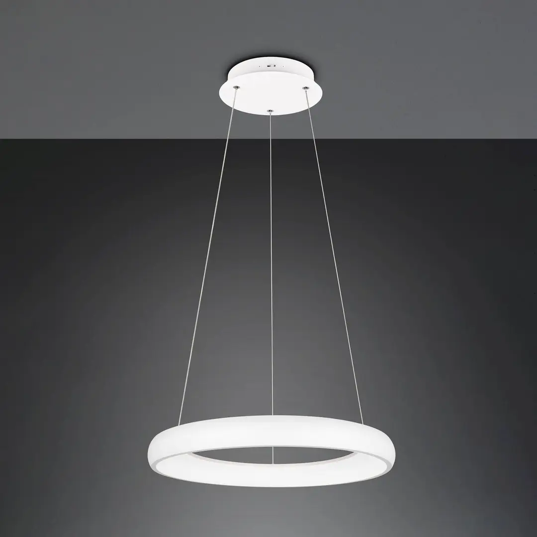 Trio Lighting LED-Hängeleuchte Cardona, Ø 62 cm, weiß, CCT, Metall