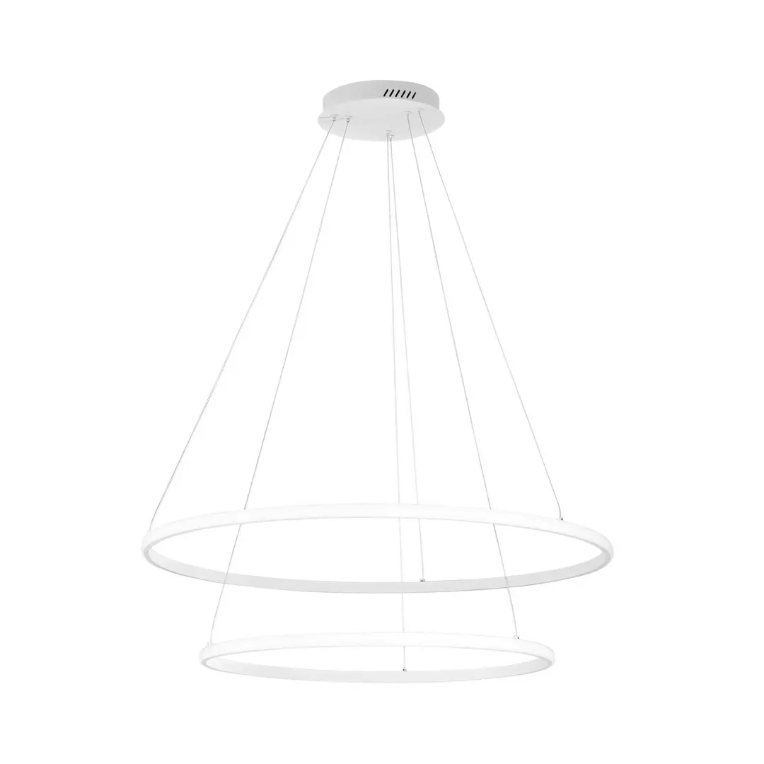 Luce Ambiente Design LED-Pendellampe Axis, Ø 80/60 cm, weiß, Metall, CCT