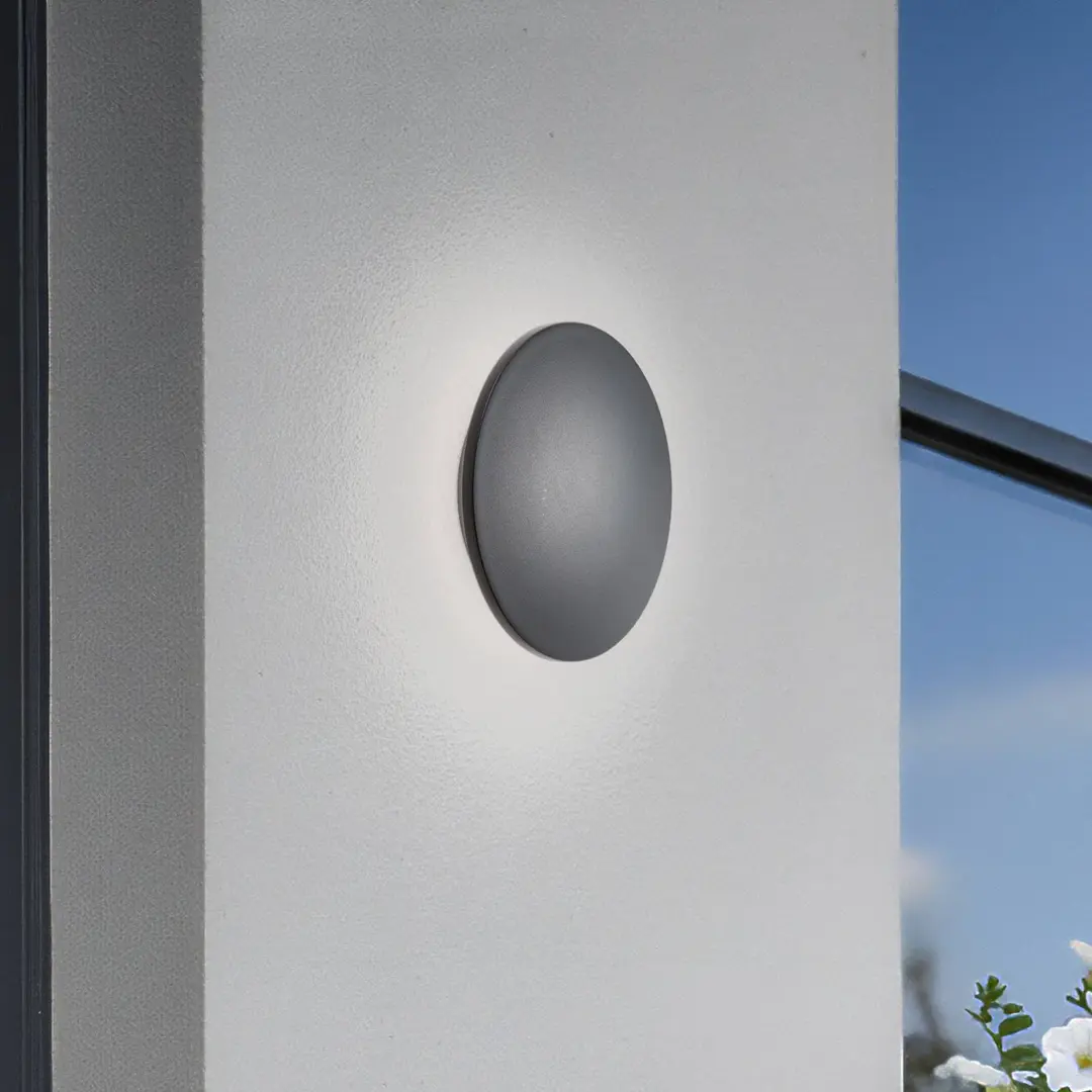 Nowodvorski Lighting LED-Wandleuchte Aria M, schwarz, Aluminium, Ø 18 cm