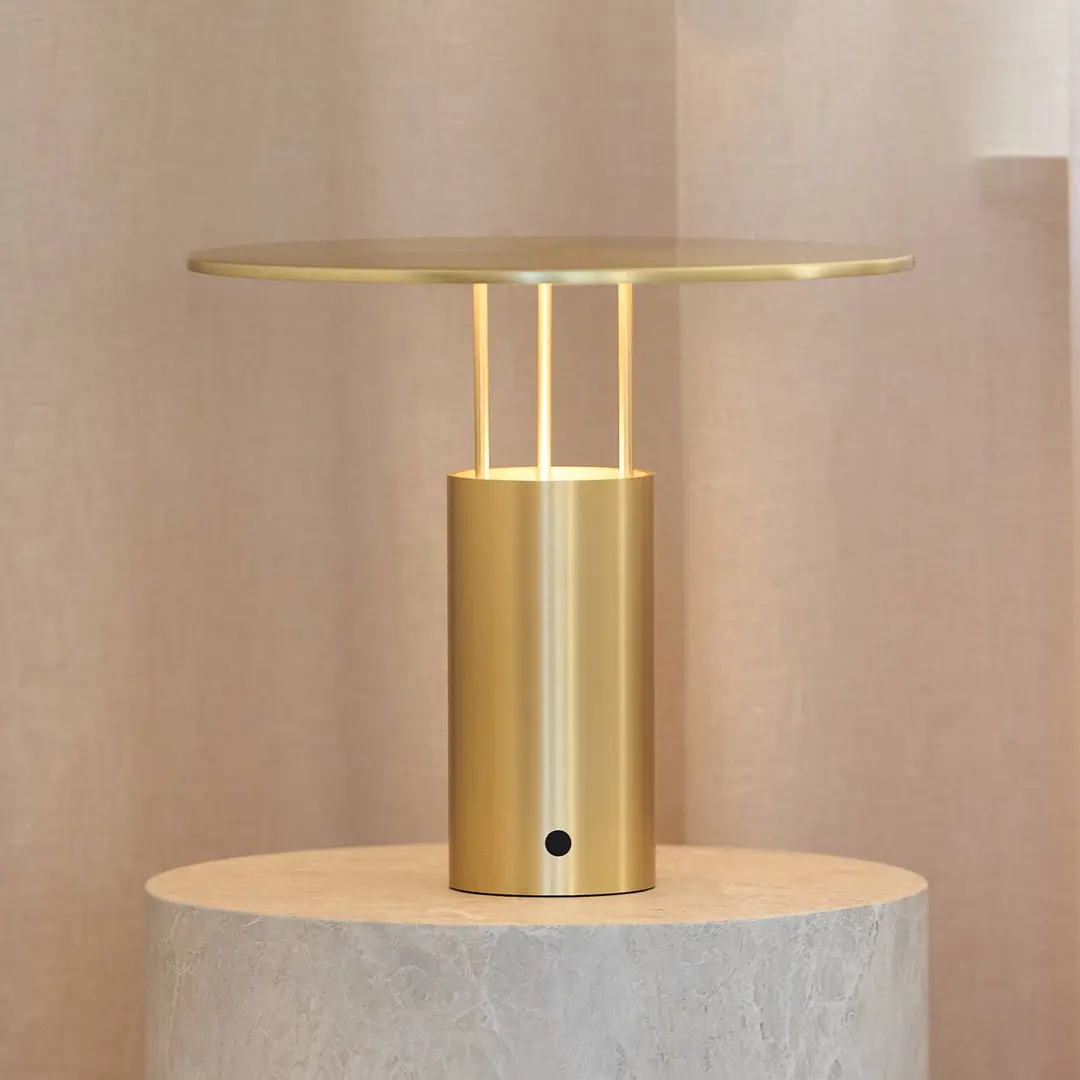 Piet Hein LED-Tischleuchte Tempel280, messing, Höhe 24,5 cm