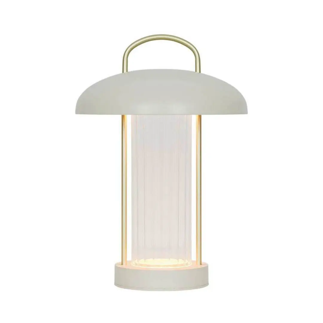 Nordlux LED-Akku-Tischleuchte Mirano, beigefarben, Höhe 29 cm Metall