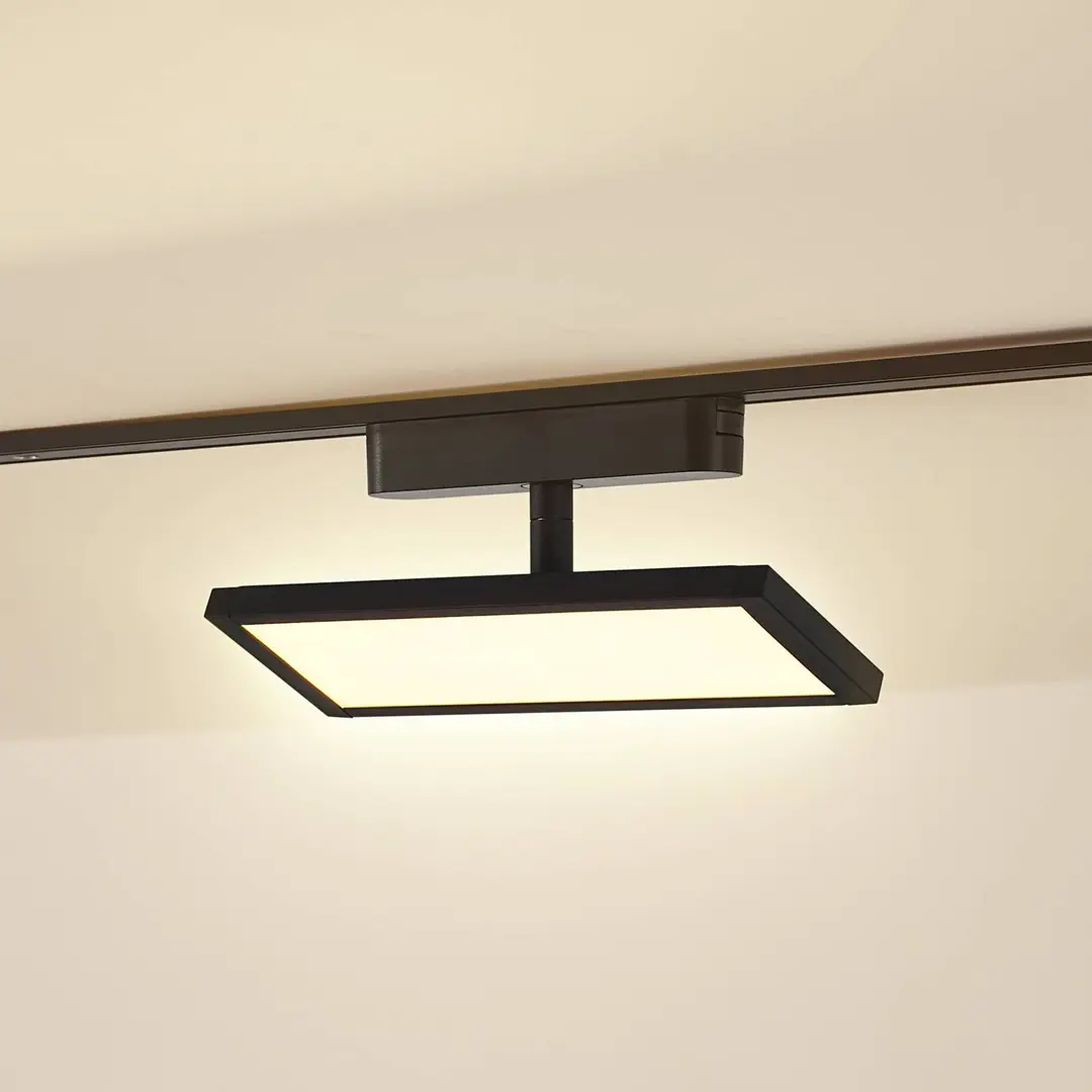 Lindby LED-Panel 48V Lumaro, schwarz, Alu, Länge20cm,dimmbar