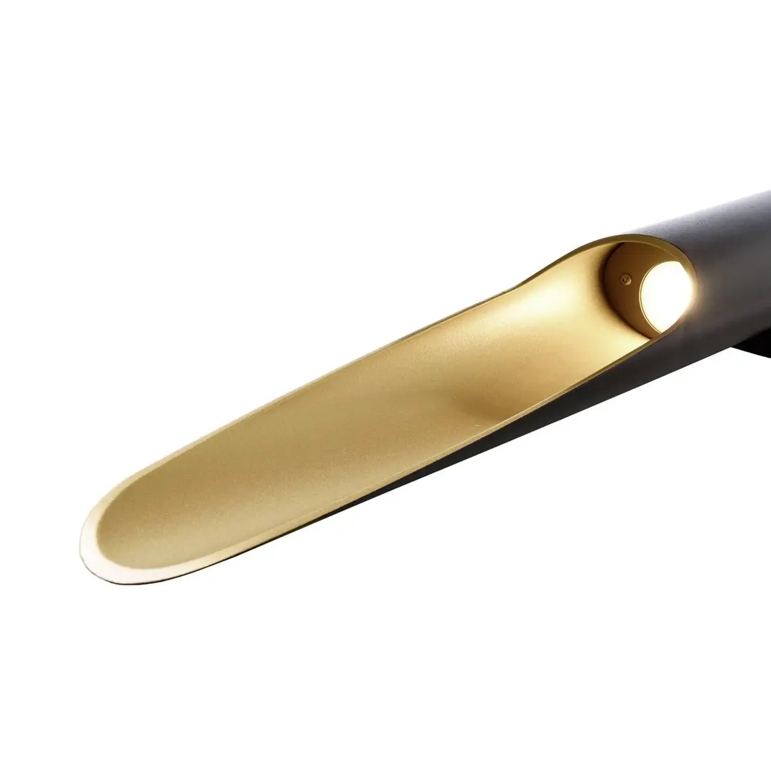 Deko-Light LED-Wandleuchte Apodis, schwarz/gold, Höhe 80 cm, Metall dim