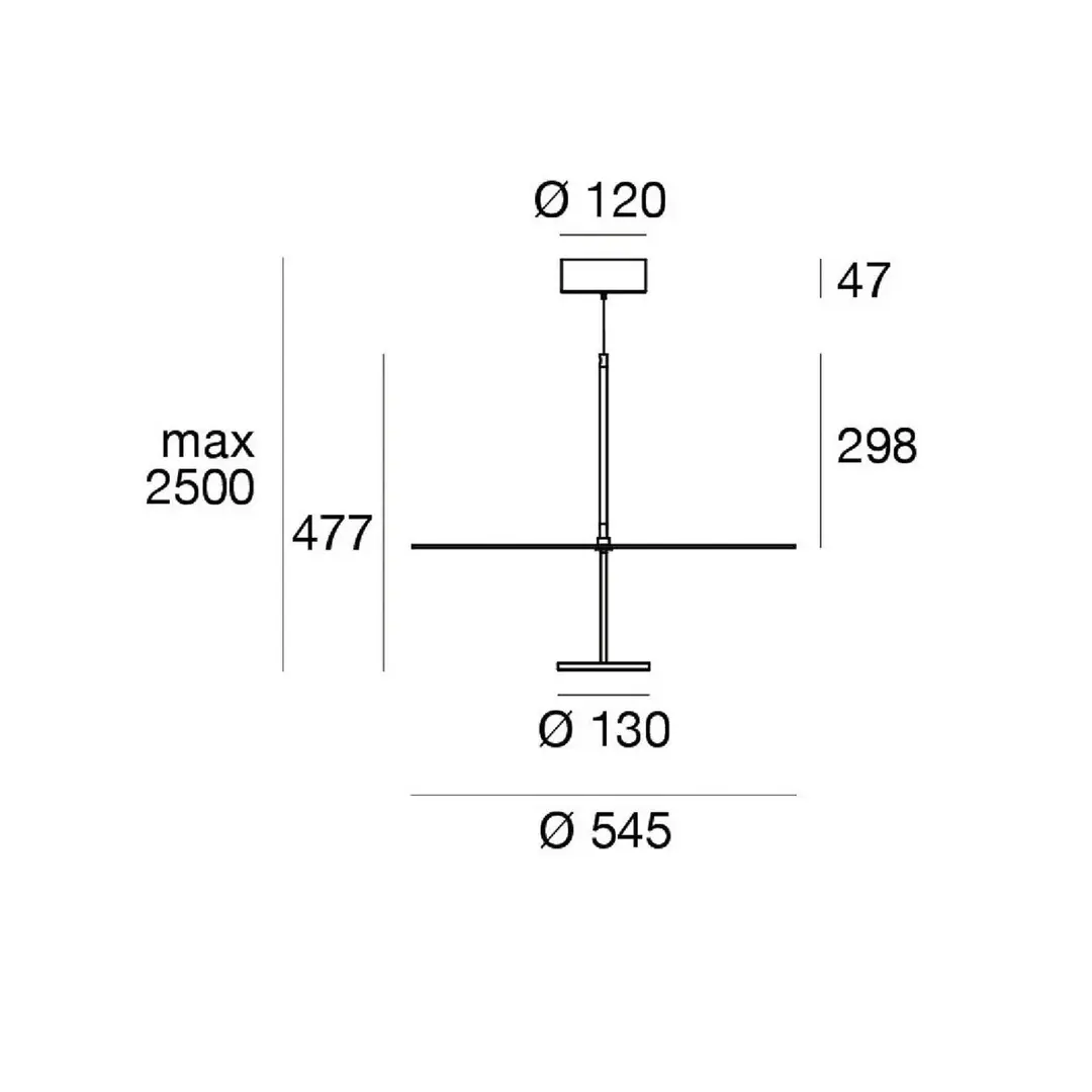 Linea Light LED-Hängeleuchte Stilo_P, schwarz, Ø 55 cm, IP40