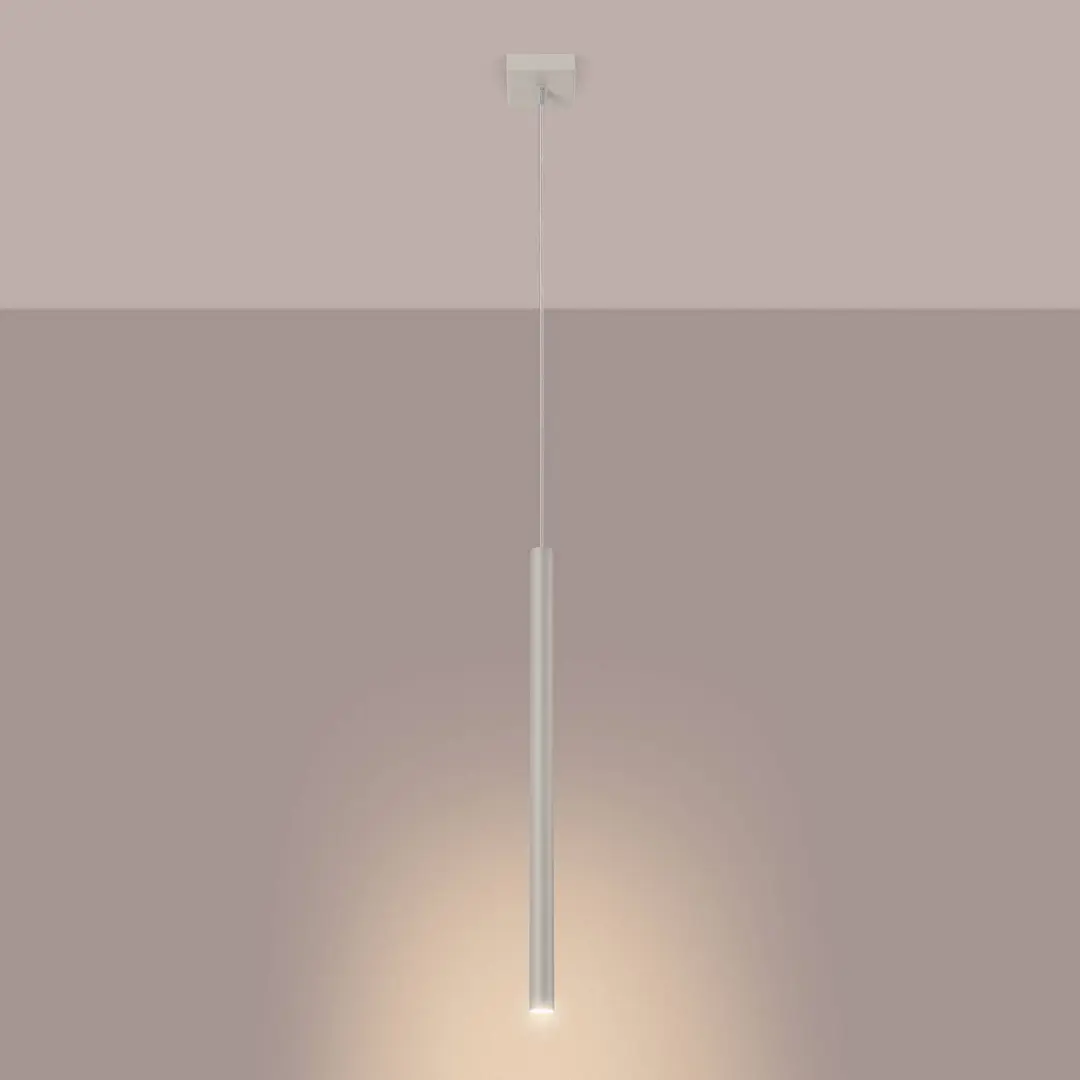 SOLLUX LIGHTING Hängelampe Pastelo, beige, Ø 2 cm, Stahl, 3-flg.